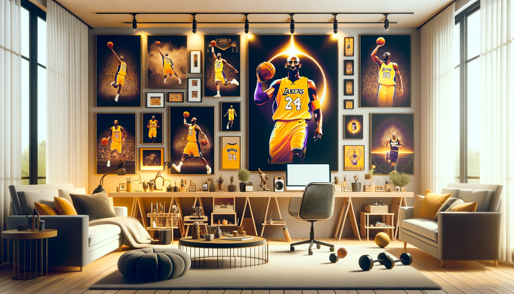 Kobe bryant wall art living room