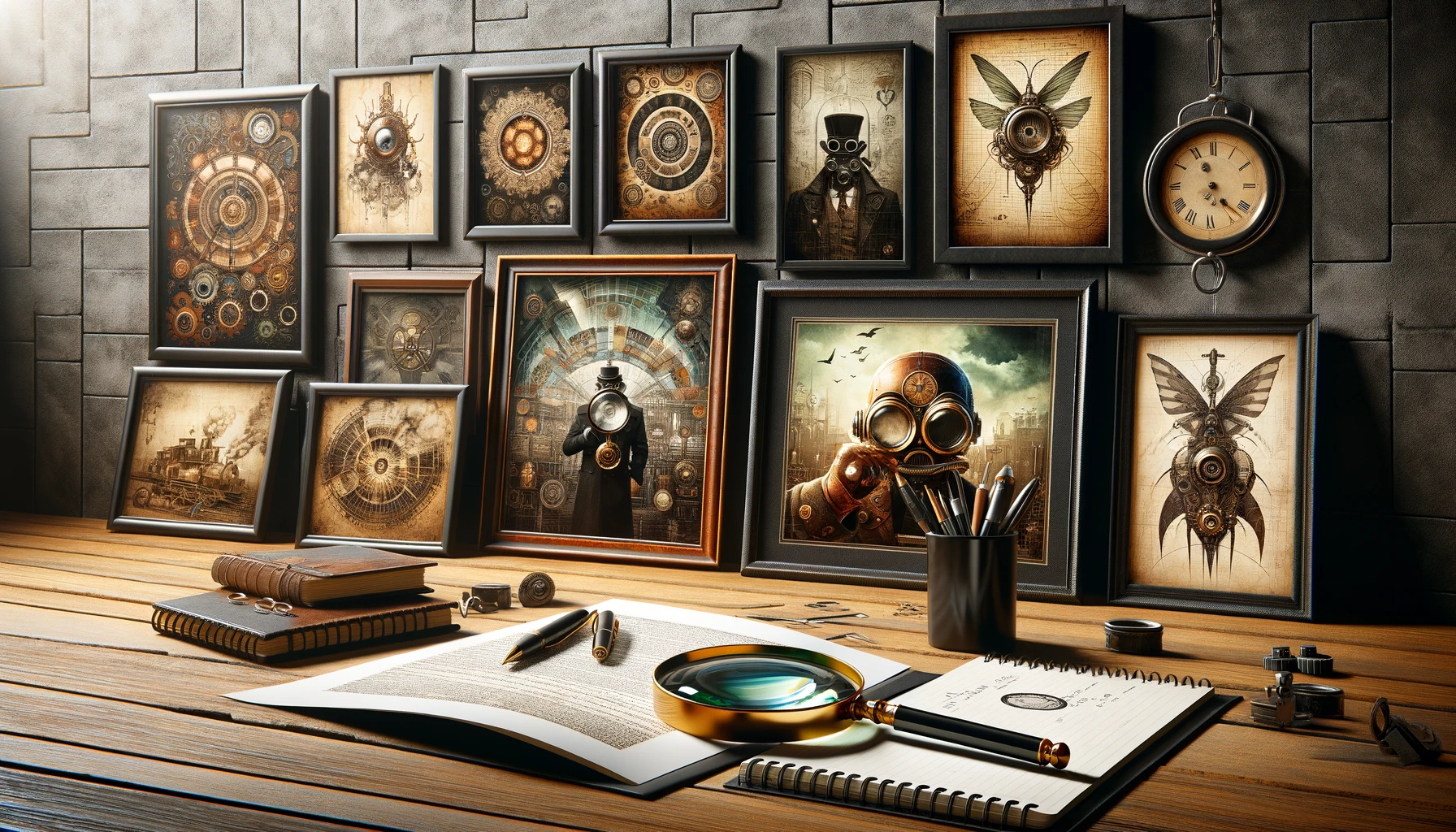 Steampunk wall art collection