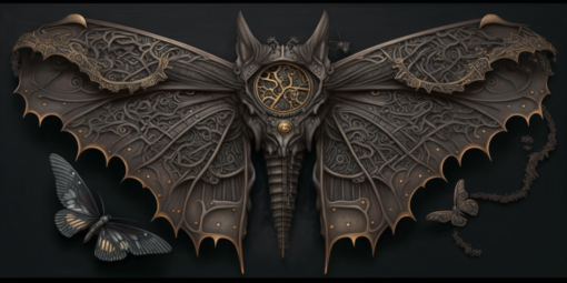 Gothic Wall Art – butterfly Bronze