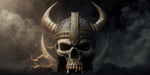 Vikings wall art - Viking Skull