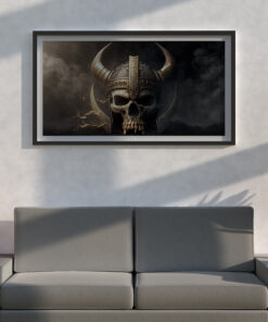 Vikings wall art Viking Skull