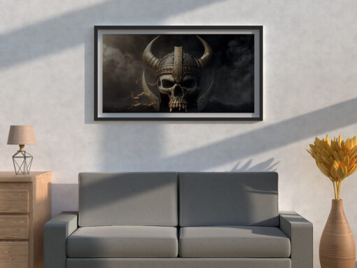 Vikings wall art Viking Skull