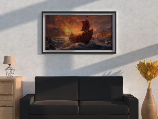 Vikings wall art Nordic sea