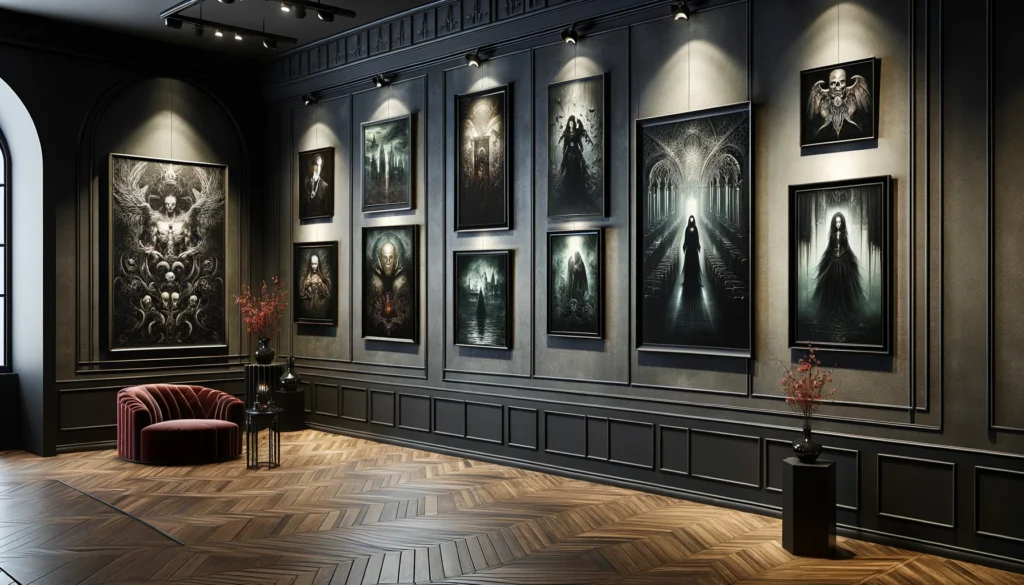 Sophisticated Gothic art gallery space