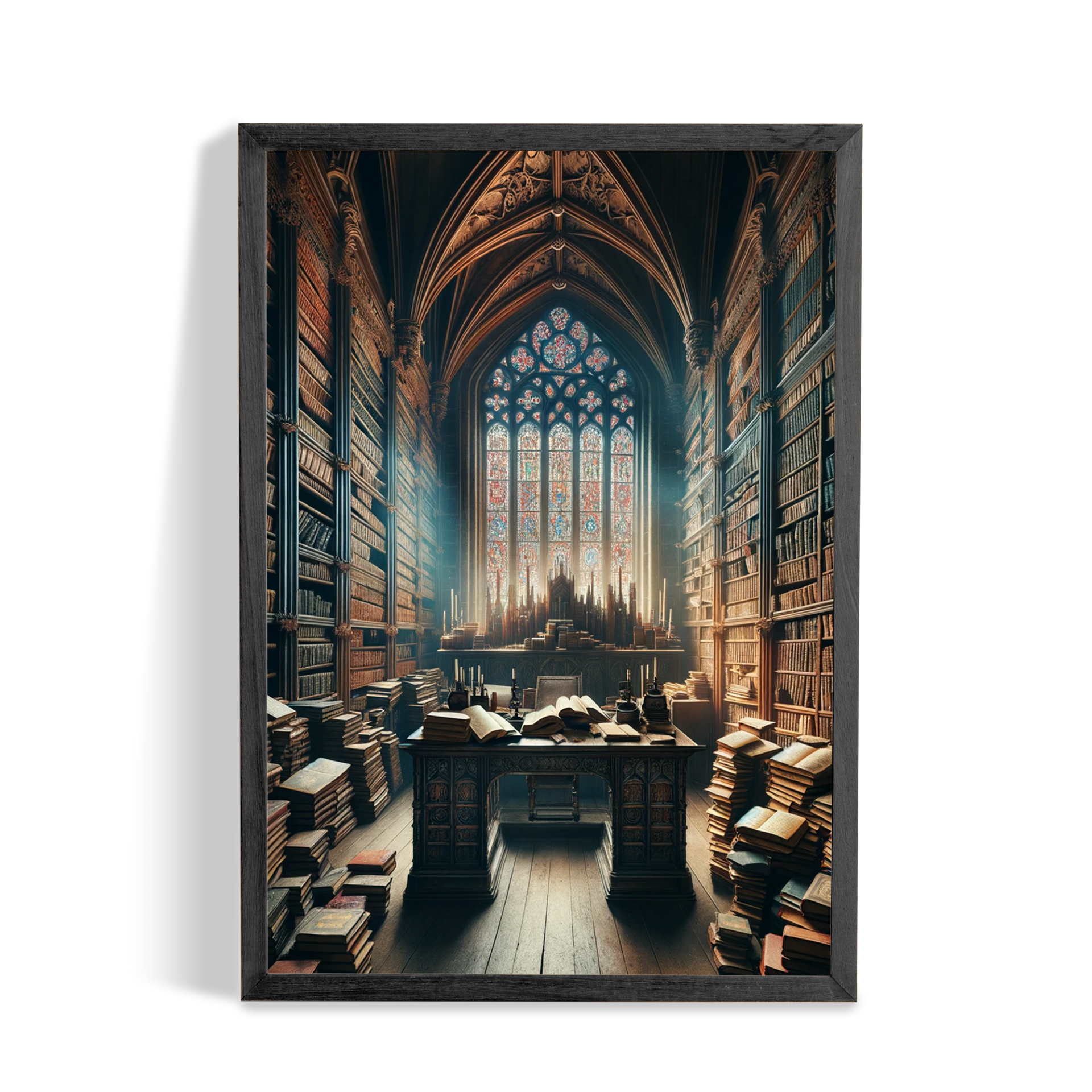 Gothic Wall Art The Library of the Moonlit Spectre