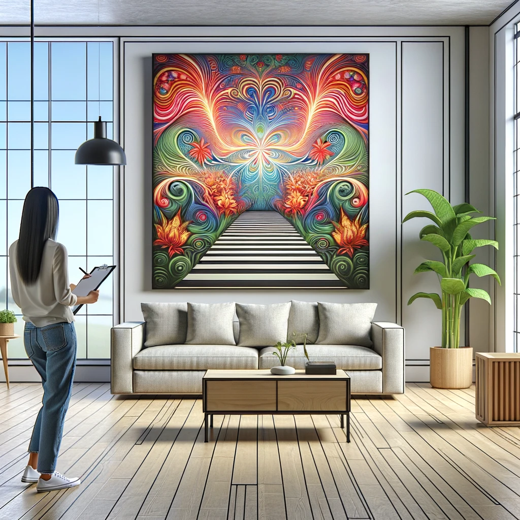 Trippy Wall Art Living Room
