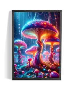 Trippy Wall Art Mystical Forest Mushrooms