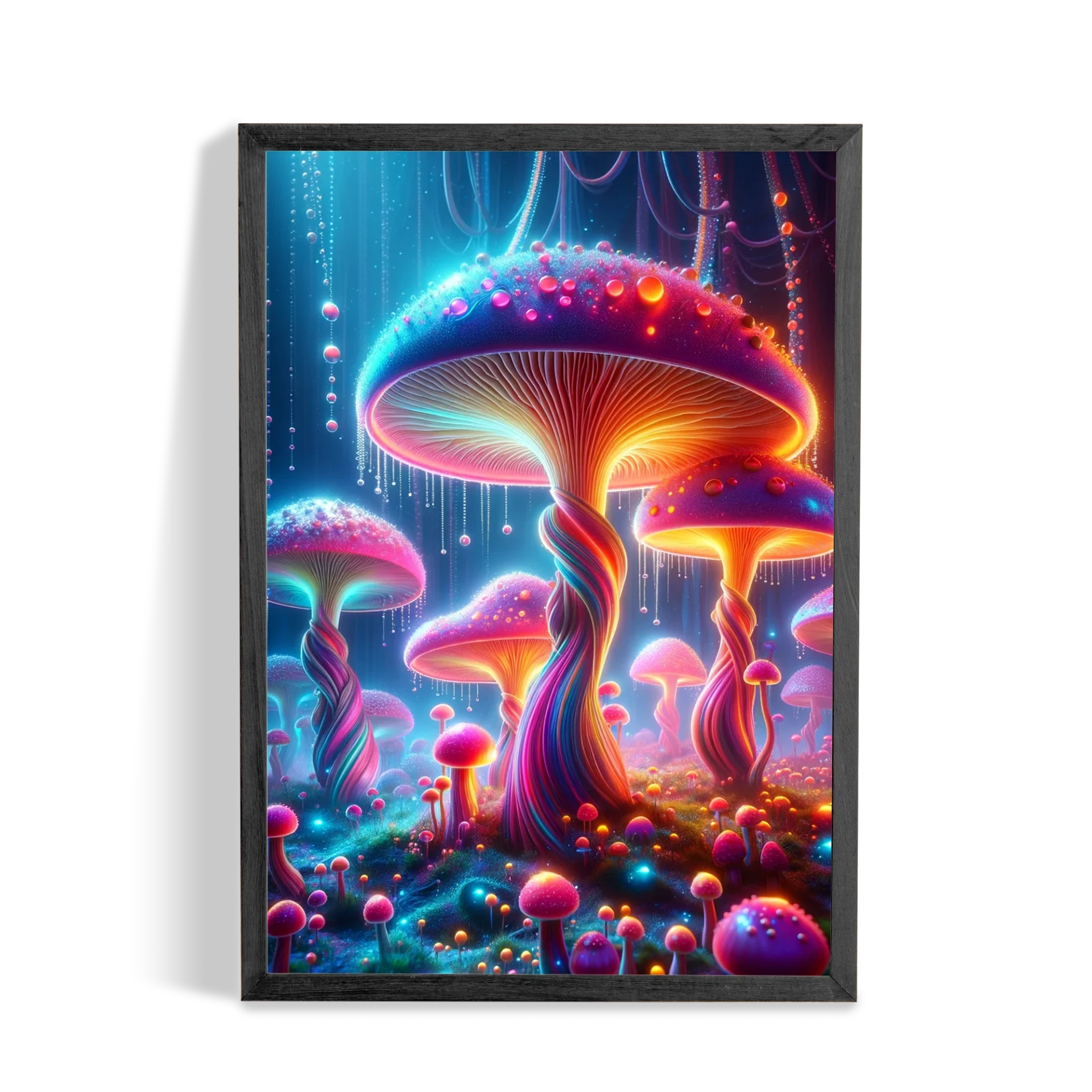 Trippy Wall Art Mystical Forest Mushrooms